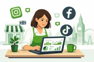 Affordable social media marketing services UK small business owner dashboard overview