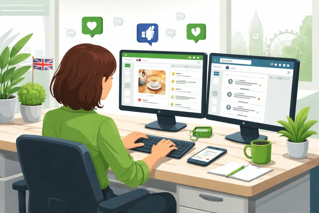 Social media community management UK small business affordable monthly plan engagement response