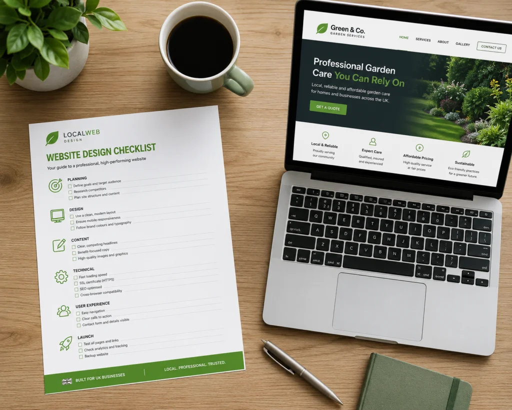 Affordable web design UK features checklist small business 2026
