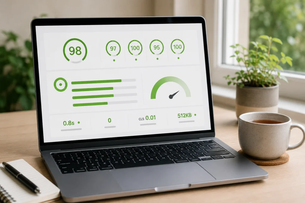 Fast loading website UK speed optimisation core web vitals dashboard