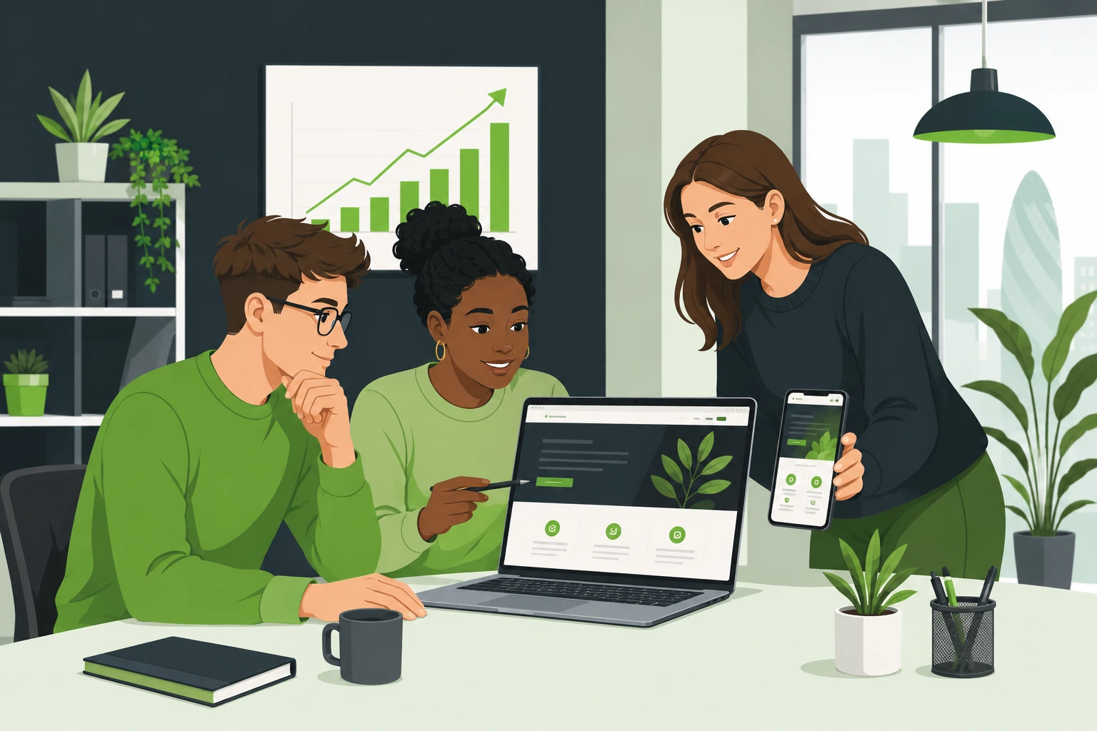 Essential web design services for UK startups showing responsive website on laptop and mobile