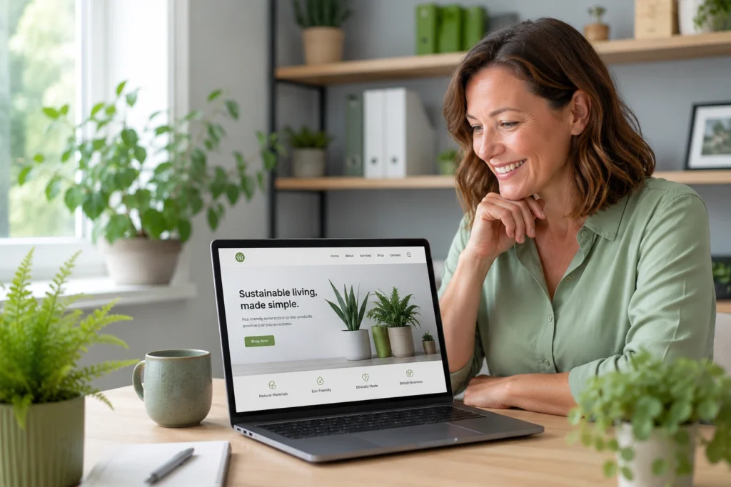 UK small business owner launching affordable website design project