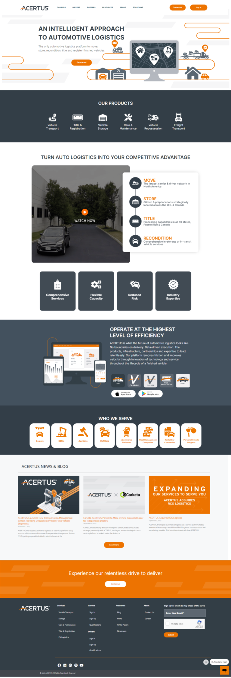 Landing Page Design Services 2 Low Cost web page design showing attractive professional layout for Acertus